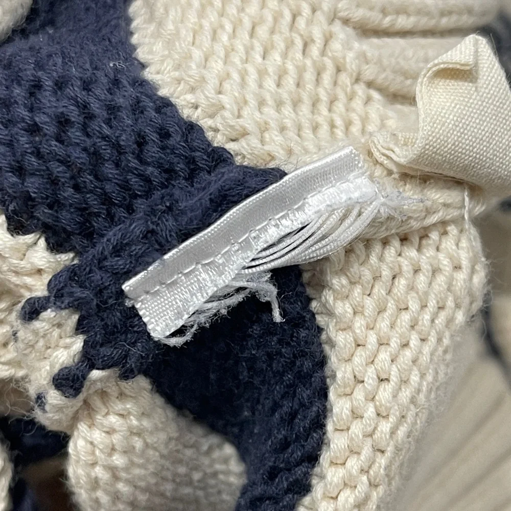 Madewell Oversized Cotton Cardigan in Stripe Cream Navy NT645 100% Cotton Small - Picture 9 of 10